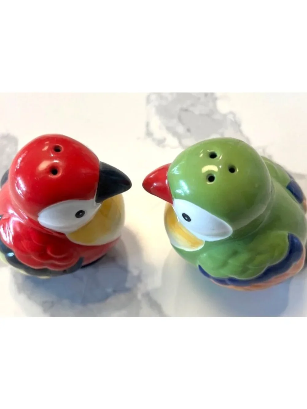 Pier 1 (retired) salt and pepper shakers, colorful parrots